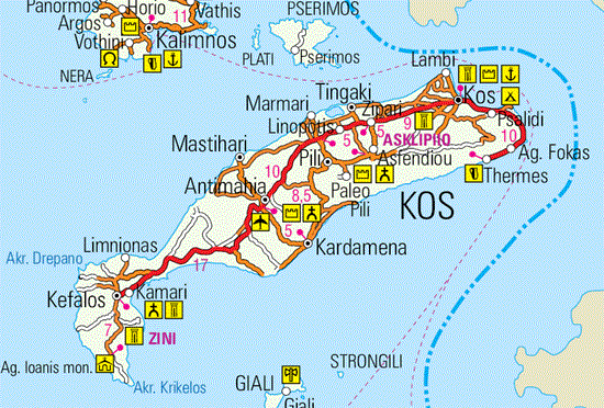 Mappa Di Kos Cartina Kos