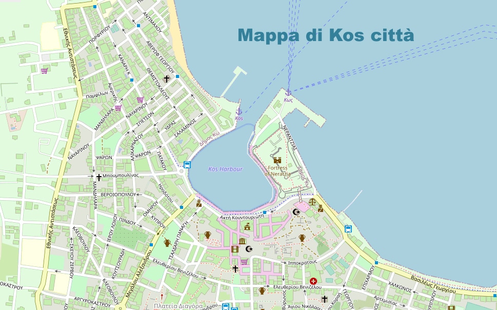 città  di Kos Mappa